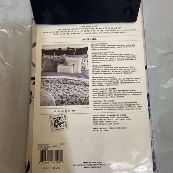 Ralph Lauren Adelaide Floral Sateen King Sham - Picture 7 of 7